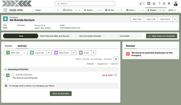 Work items list screenshot