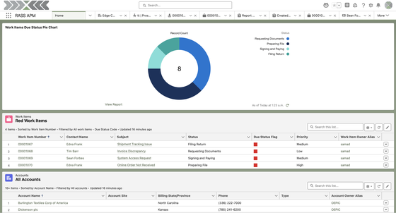 Dashboard overview in Rass APM